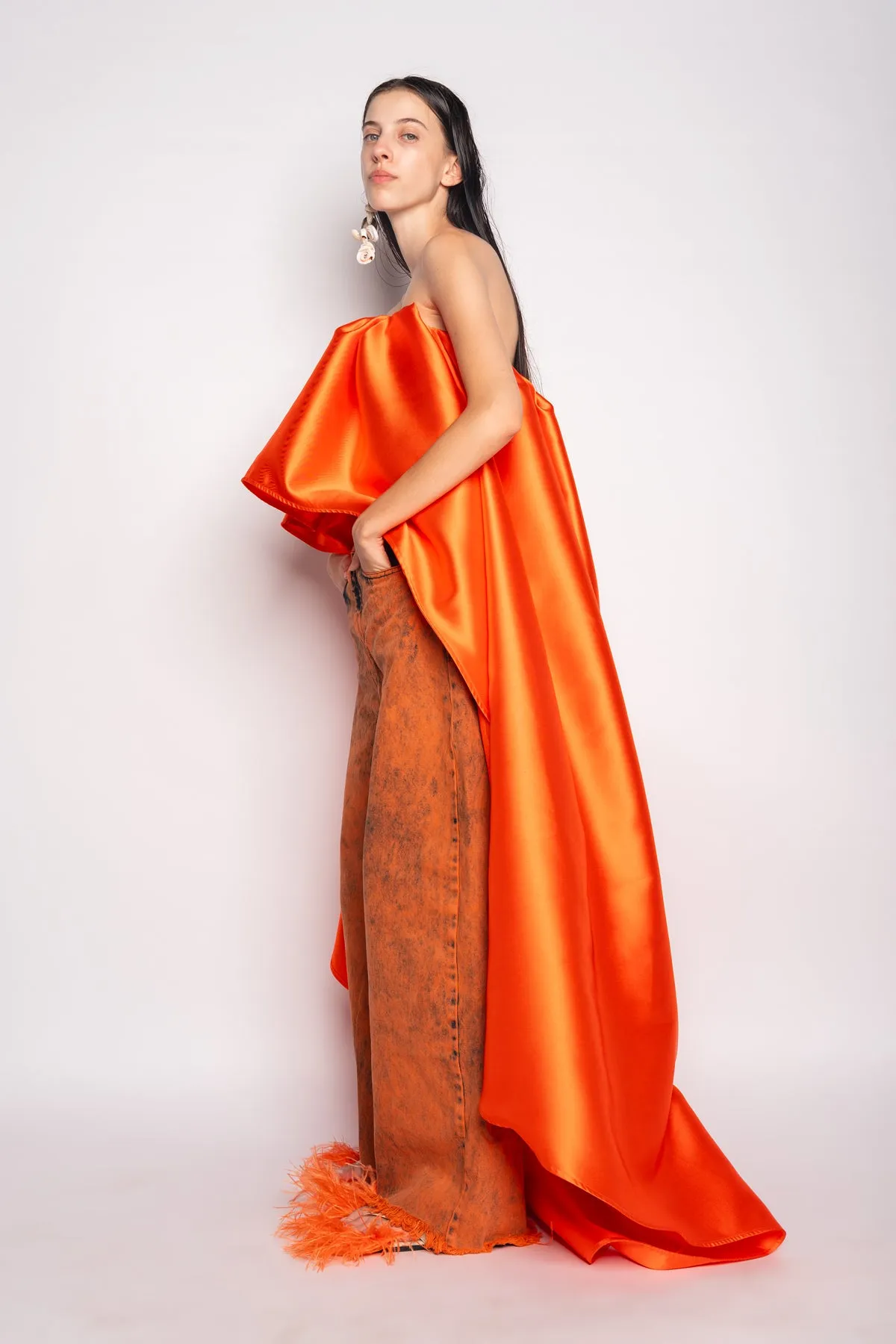 ORANGE OVERDYE DENIM BOYFRIEND TROUSERS sold by Marques ’ Almeida product image thumbnail 5