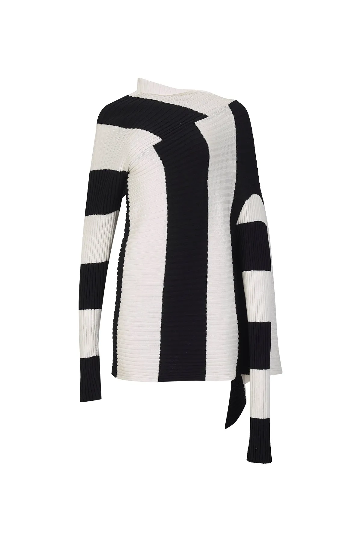 BLACK AND WHITE COTTON DRAPED JUMPER sold by Marques ’ Almeida product image thumbnail 2