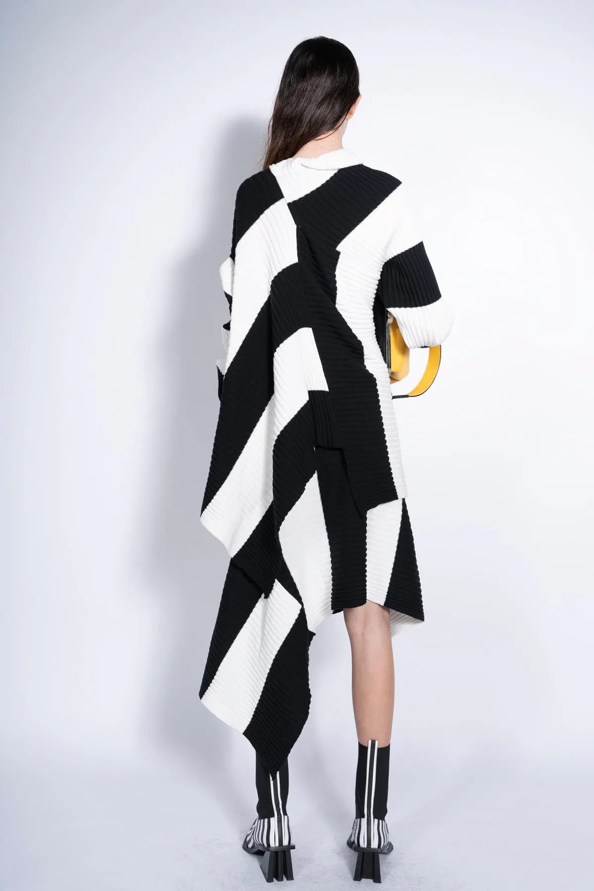 BLACK AND WHITE COTTON DRAPED JUMPER sold by Marques ’ Almeida product image thumbnail 3