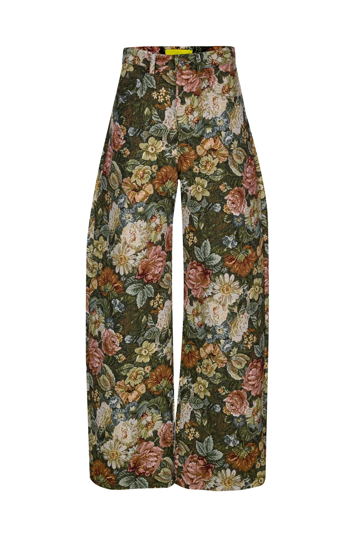 GREEN FLORAL BROCADE BOYFRIEND TROUSERS sold by Marques ’ Almeida product image thumbnail 2