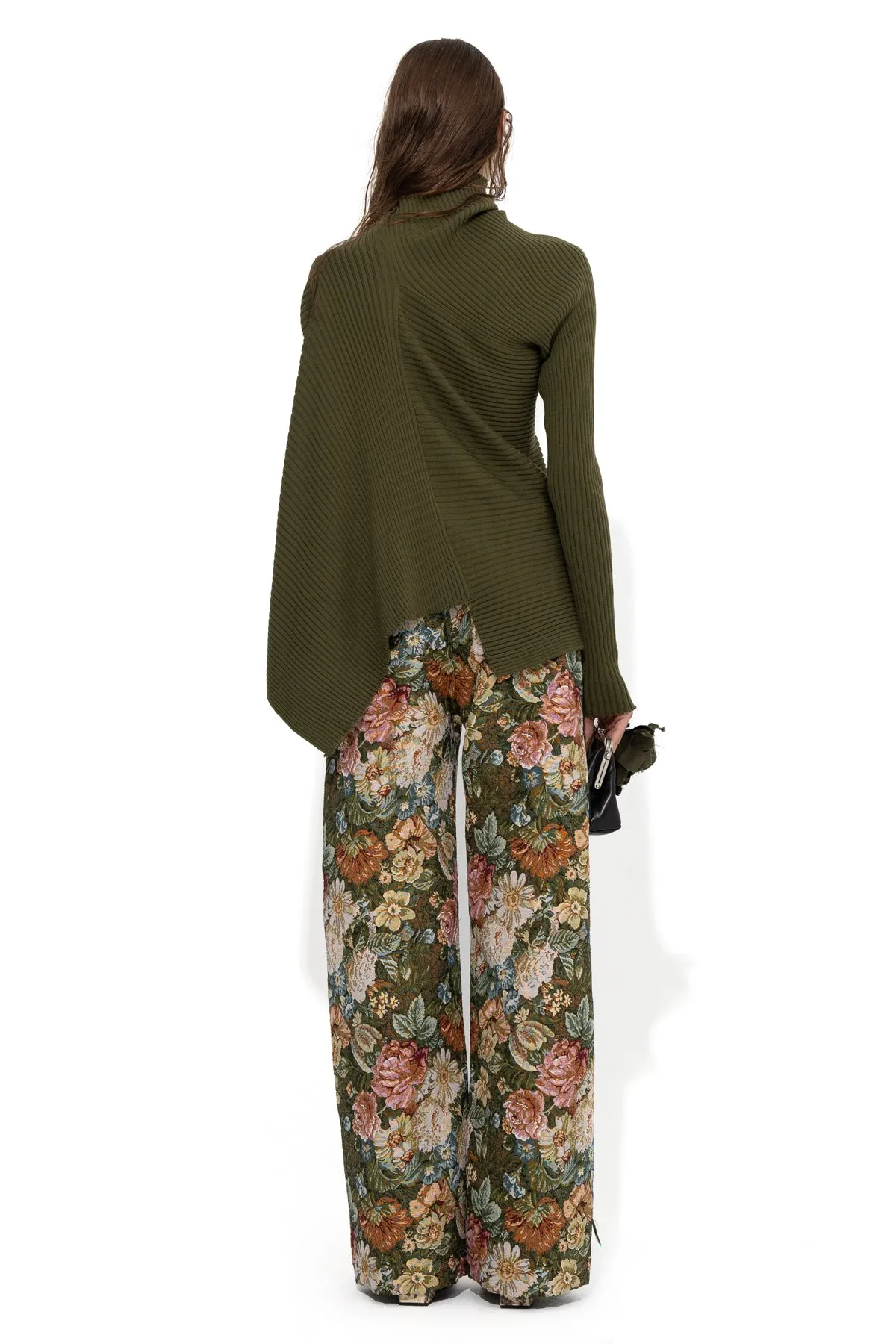 GREEN FLORAL BROCADE BOYFRIEND TROUSERS sold by Marques ’ Almeida product image thumbnail 3