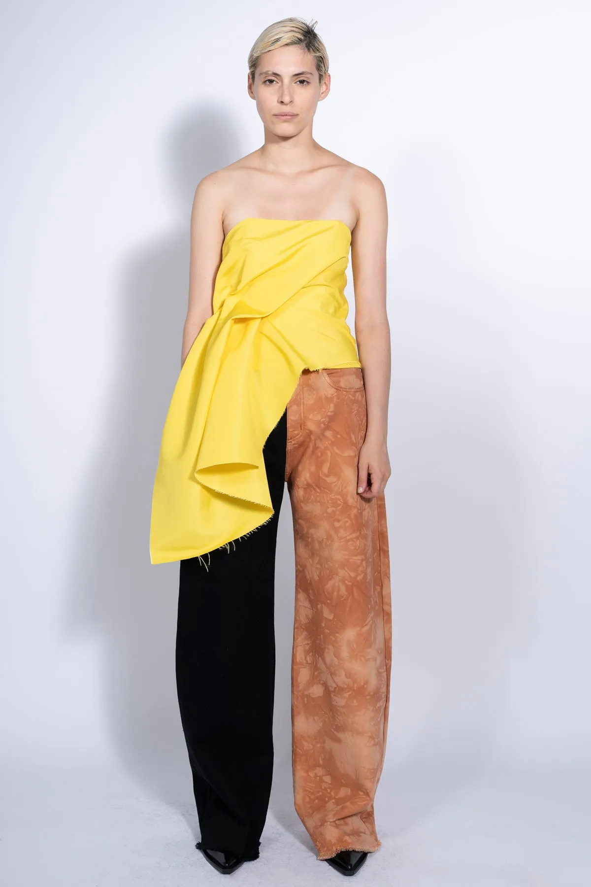 BLACK AND BROWN BOYFRIEND TROUSERS sold by Marques ’ Almeida