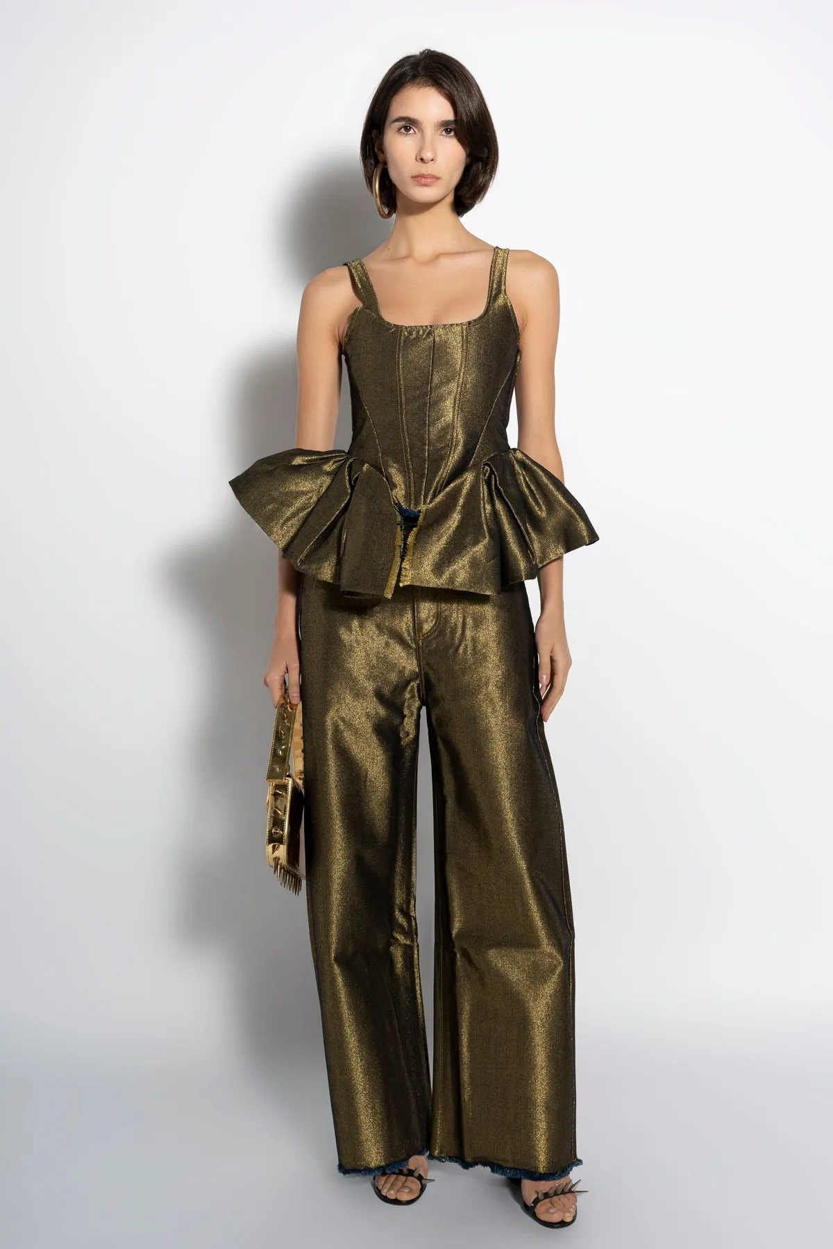 GOLD LUREX FITTED CORSET sold by Marques ’ Almeida product image thumbnail 5