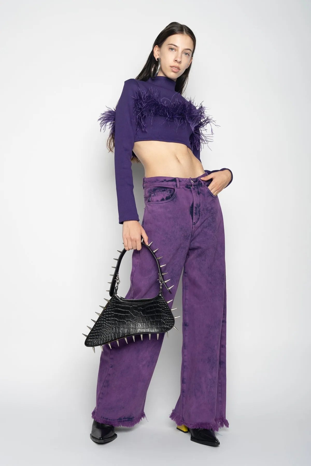 PURPLE OVERDYE DENIM BOYFRIEND TROUSERS sold by Marques ’ Almeida product image thumbnail 5