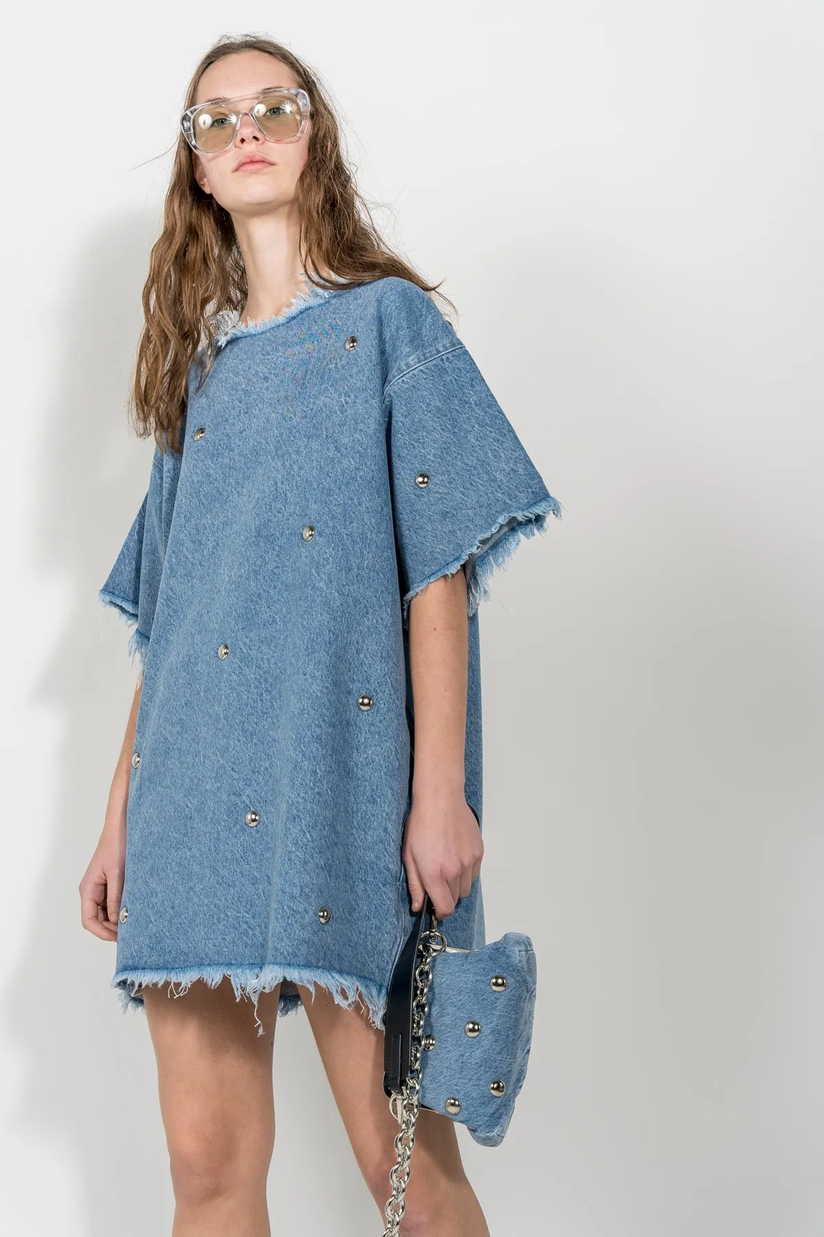 DENIM STUDDED CLASSIC T-SHIRT DRESS sold by Marques ’ Almeida product image thumbnail 3