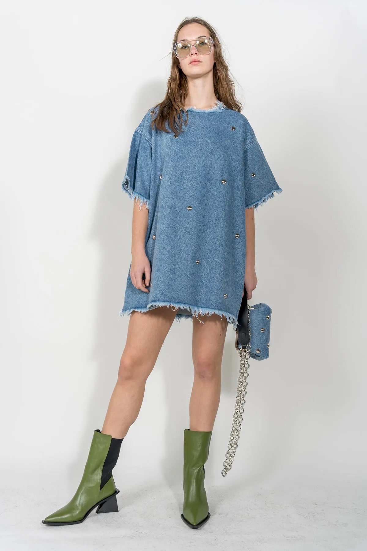 DENIM STUDDED CLASSIC T-SHIRT DRESS sold by Marques ’ Almeida product image thumbnail 2