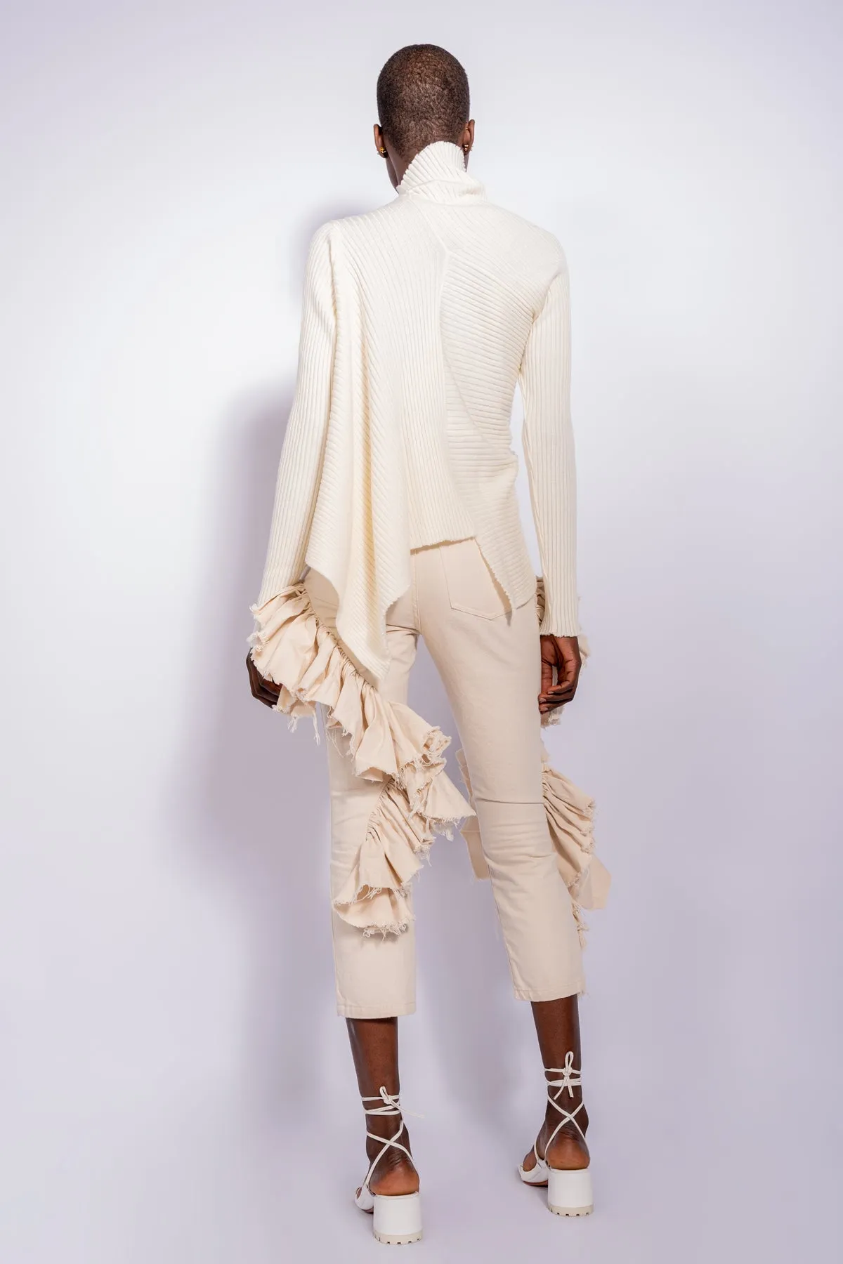 OFF-WHITE DRAPED JUMPER IN MERINO KNIT sold by Marques ’ Almeida product image thumbnail 2