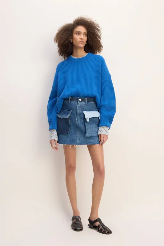 DENIM PATCHWORK MINI SKIRT sold by Marques ’ Almeida