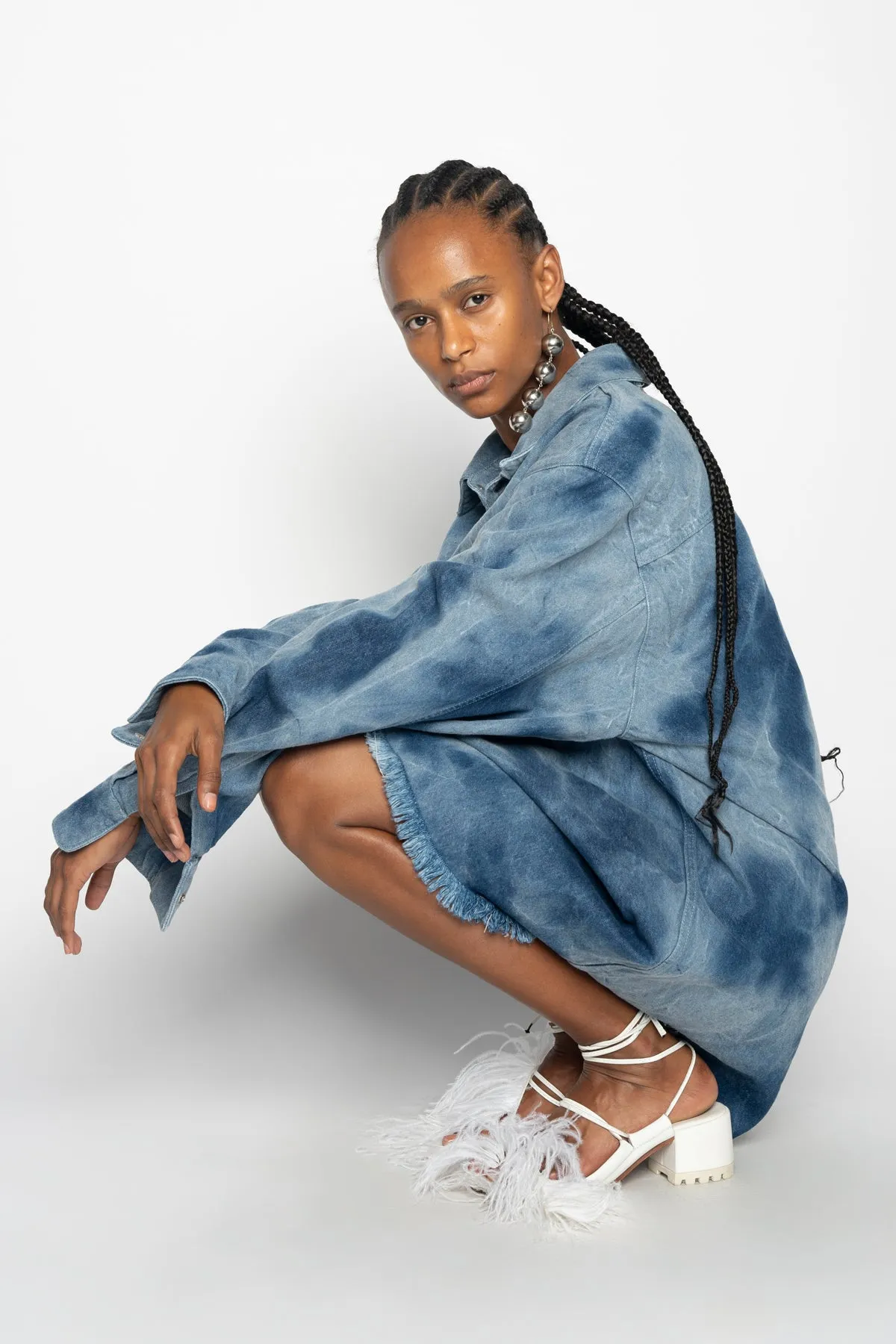 BLUE TIE DYE DENIM OVERSHIRT sold by Marques ’ Almeida product image thumbnail 5