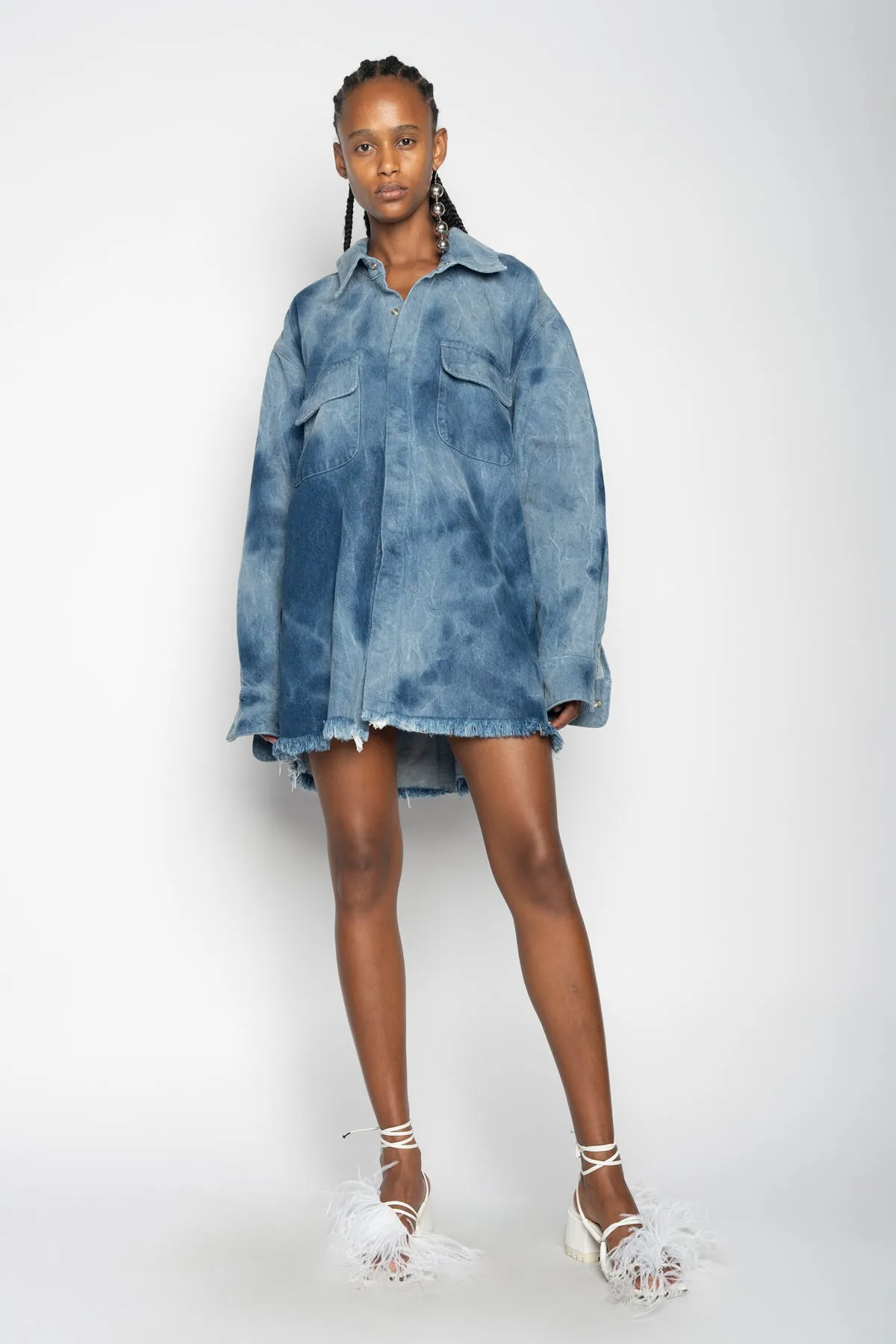 BLUE TIE DYE DENIM OVERSHIRT sold by Marques ’ Almeida