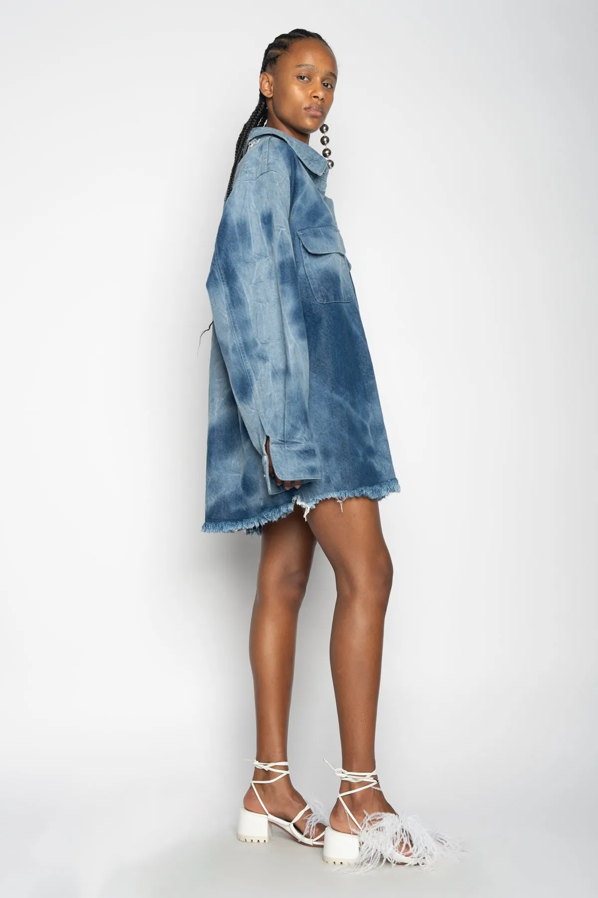 BLUE TIE DYE DENIM OVERSHIRT sold by Marques ’ Almeida product image thumbnail 4