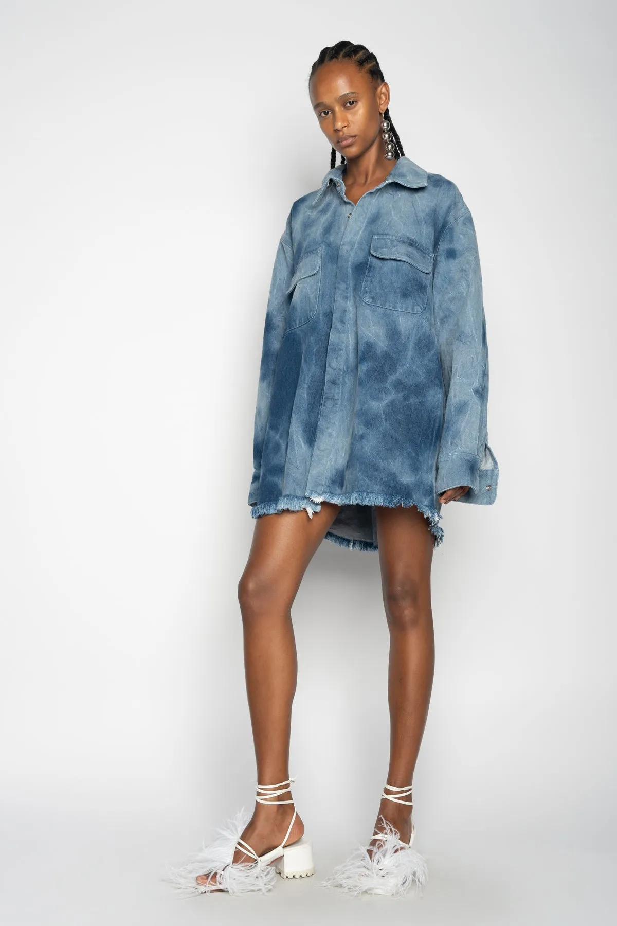 BLUE TIE DYE DENIM OVERSHIRT sold by Marques ’ Almeida product image thumbnail 3