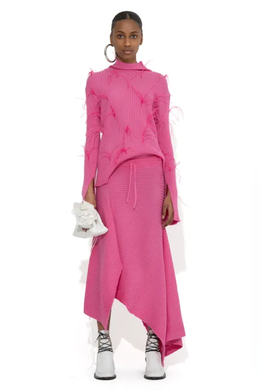 PINK MERINO FITTED FEATHER TURTLENECK made by Marques ’ Almeida