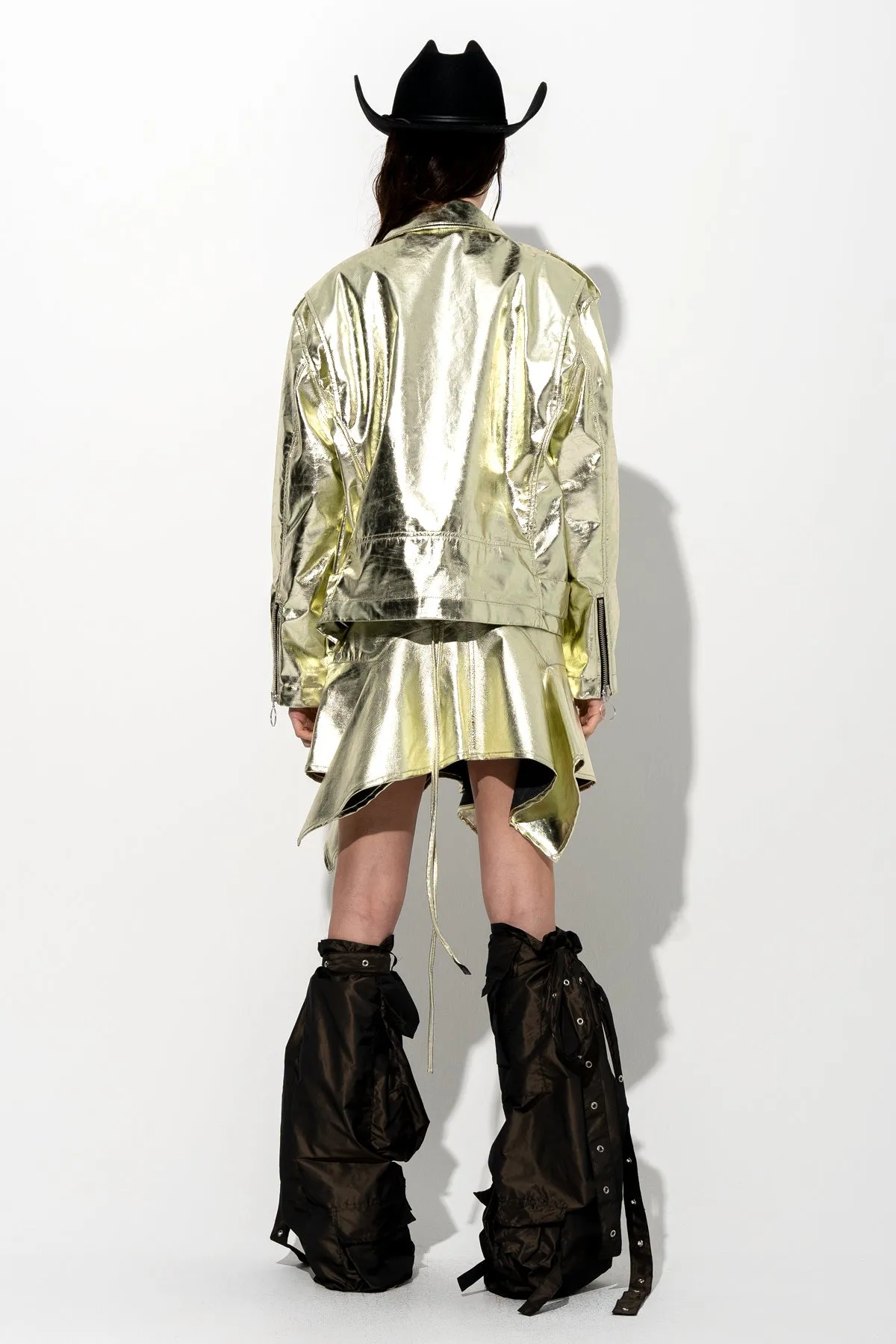 GOLD BIKER JACKET sold by Marques ’ Almeida product image thumbnail 3