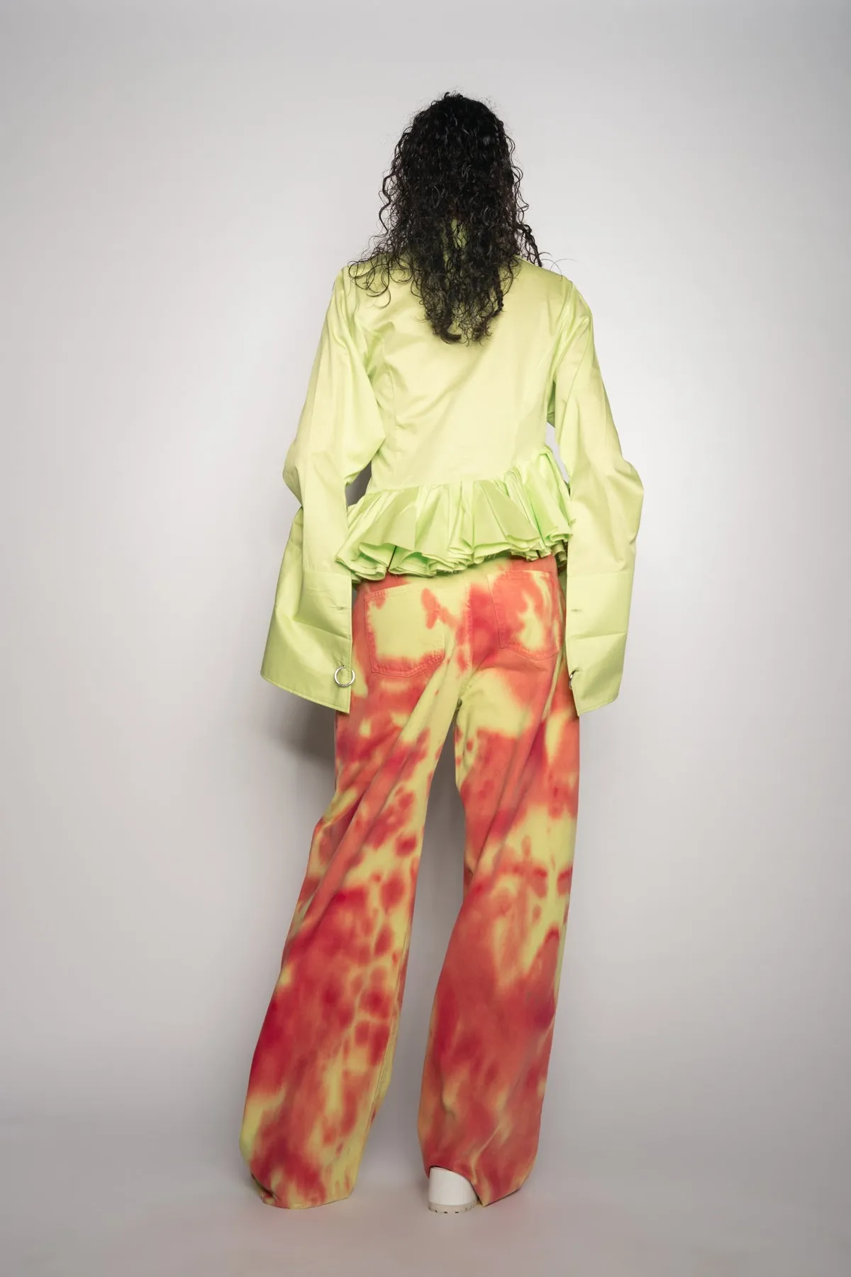 LIME AND RED TIE DYE BOYFRIEND TROUSERS sold by Marques ’ Almeida product image thumbnail 3