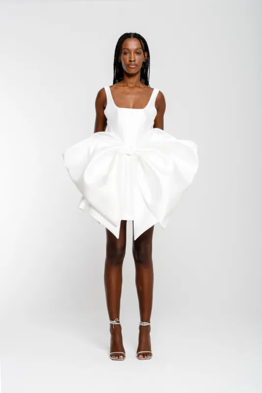 WHITE BIG BOW MINI DRESS sold by Marques ’ Almeida