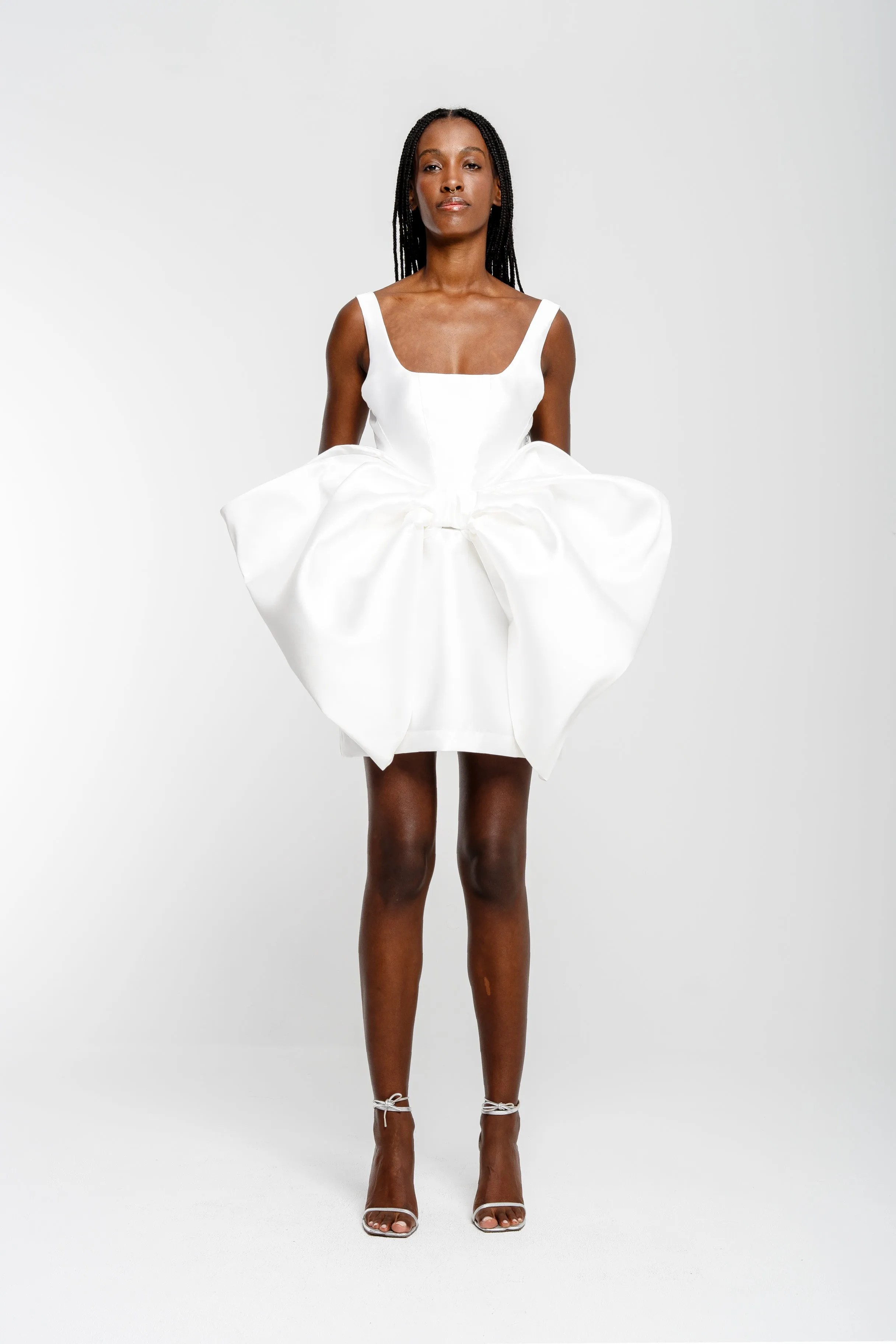 WHITE BIG BOW MINI DRESS sold by Marques ’ Almeida product image thumbnail 4