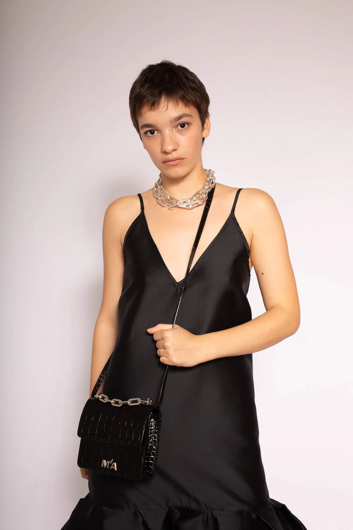MINI CHAIN BAG IN BLACK CROCO sold by Marques ’ Almeida product image thumbnail 2