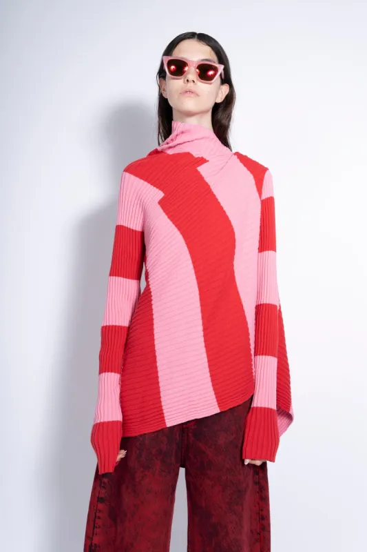 PINK AND RED DRAPED JUMPER sold by Marques ’ Almeida