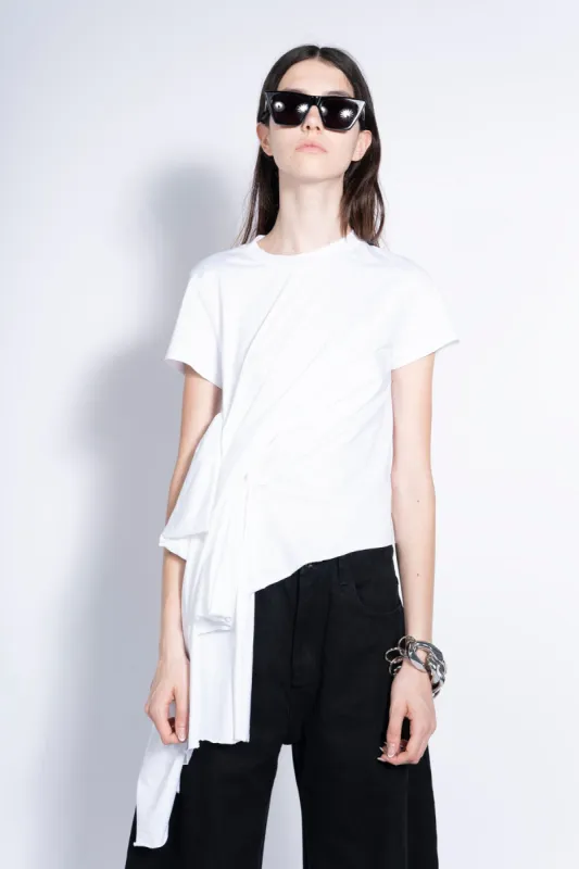 WHITE T-SHIRT WITH SIDE BOW sold by Marques ’ Almeida