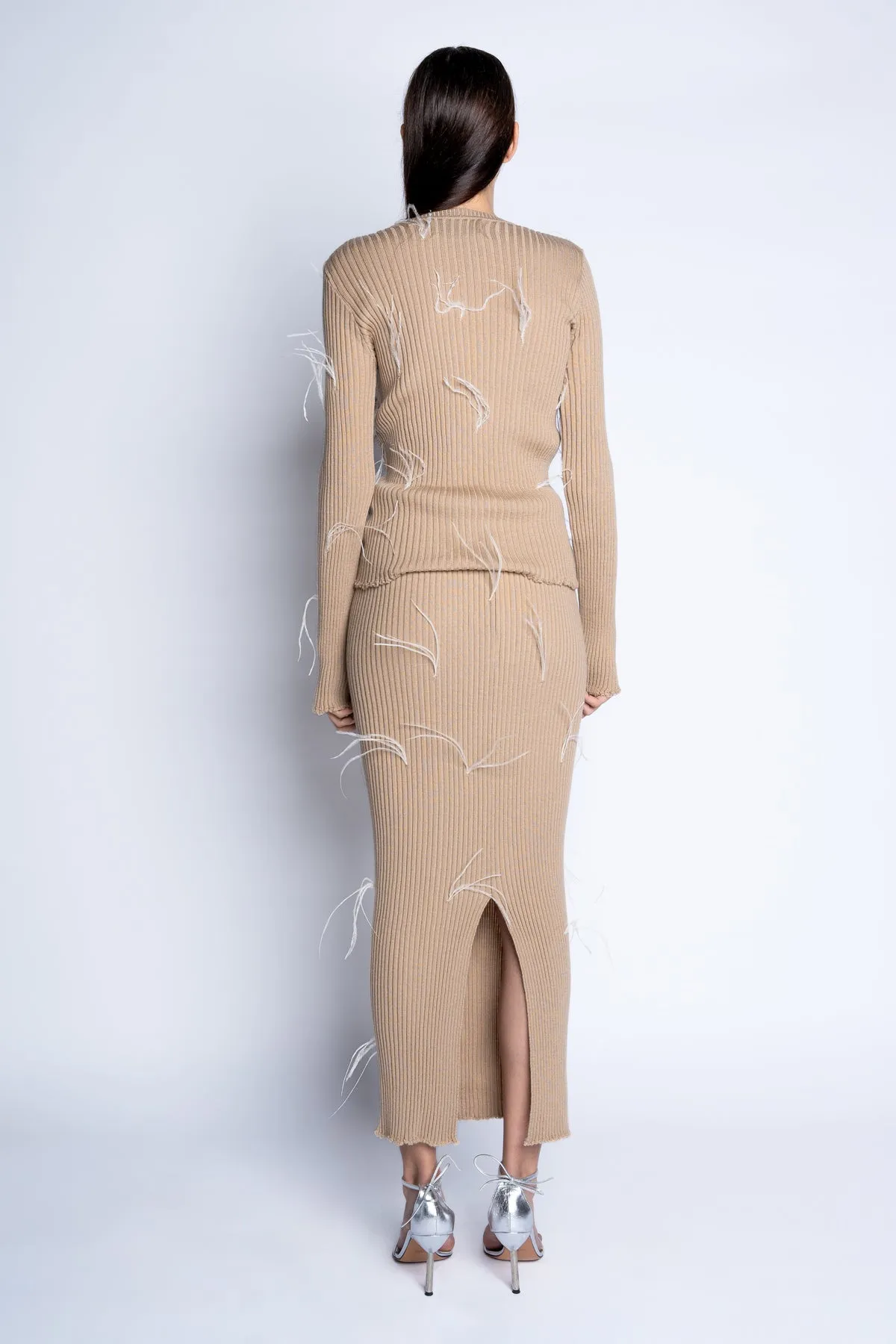 BEIGE MERINO FEATHER CREW NECK TOP sold by Marques ’ Almeida product image thumbnail 2