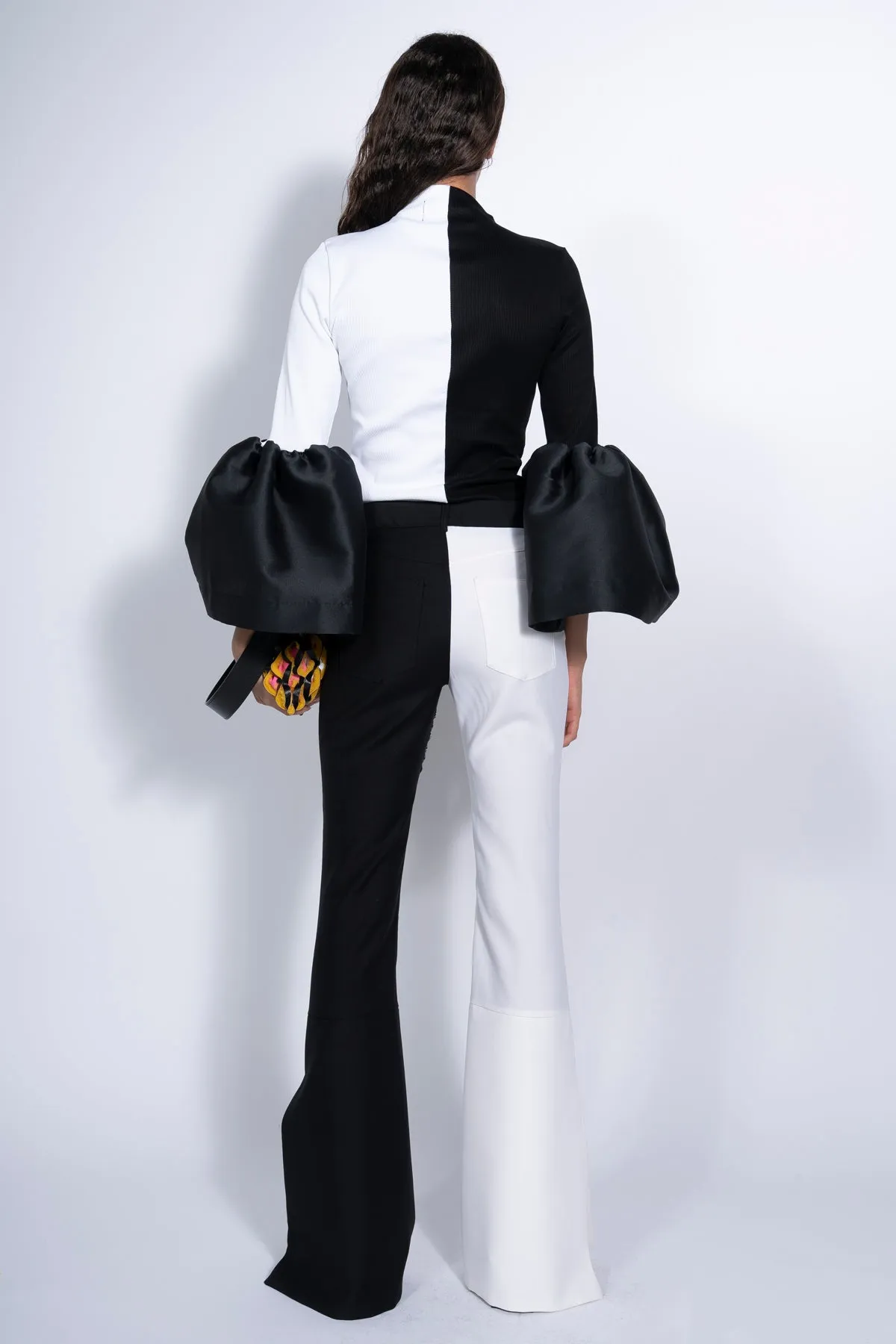 BLACK AND WHITE TURTLENECK PUFF SLEEVE TOP sold by Marques ’ Almeida product image thumbnail 2
