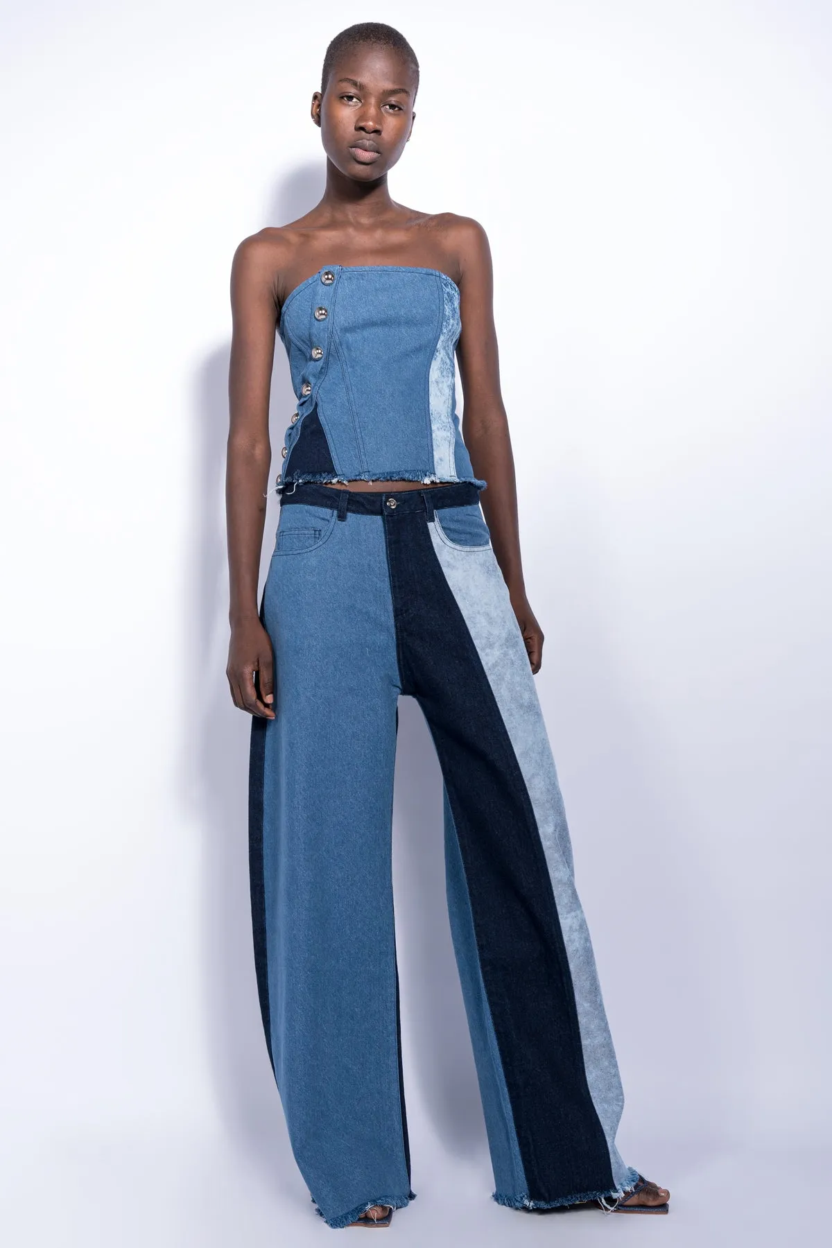 PATCHWORK DENIM BOYFRIEND TROUSERS sold by Marques ’ Almeida