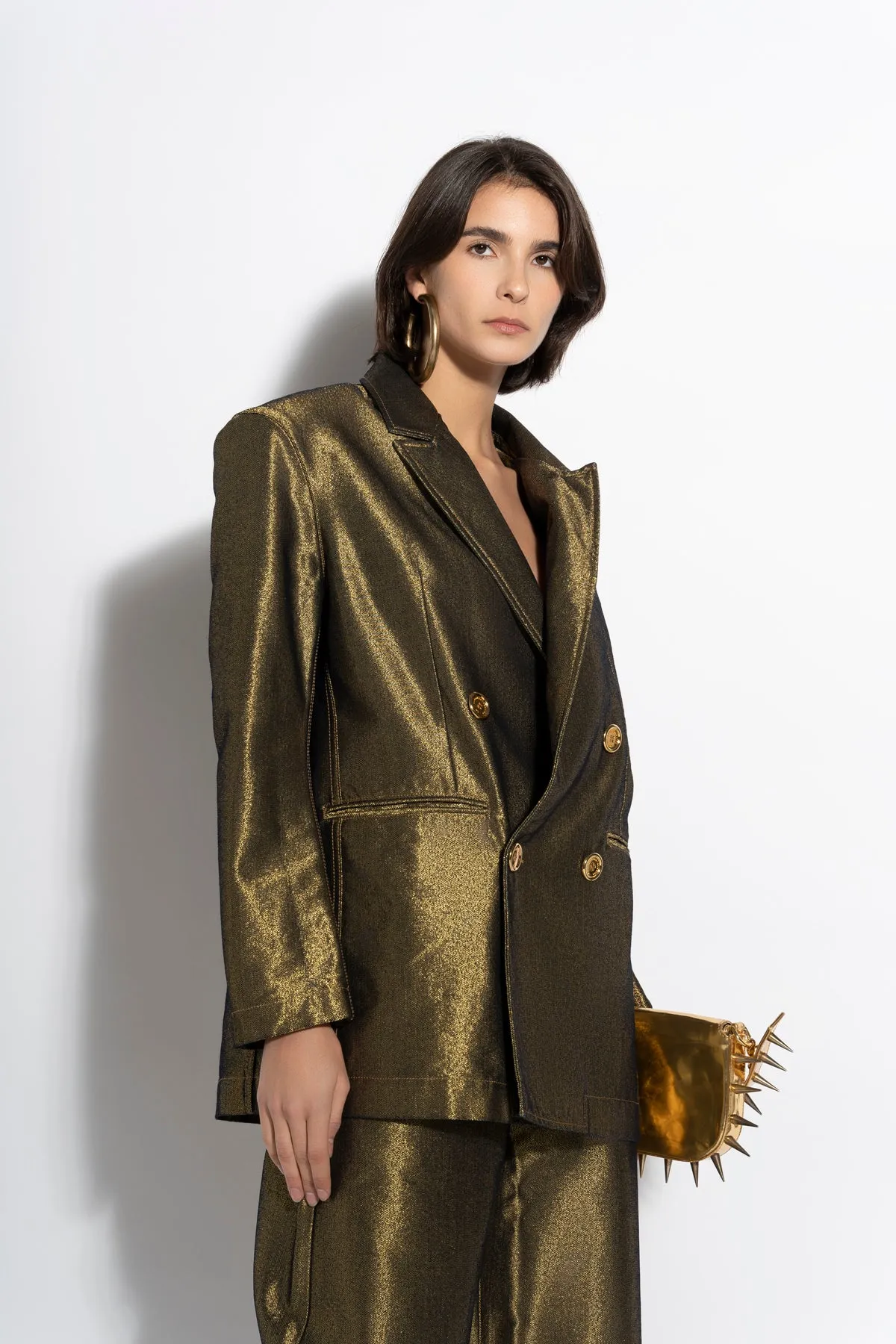 GOLD LUREX OVERSIZED BLAZER sold by Marques ’ Almeida product image thumbnail 5