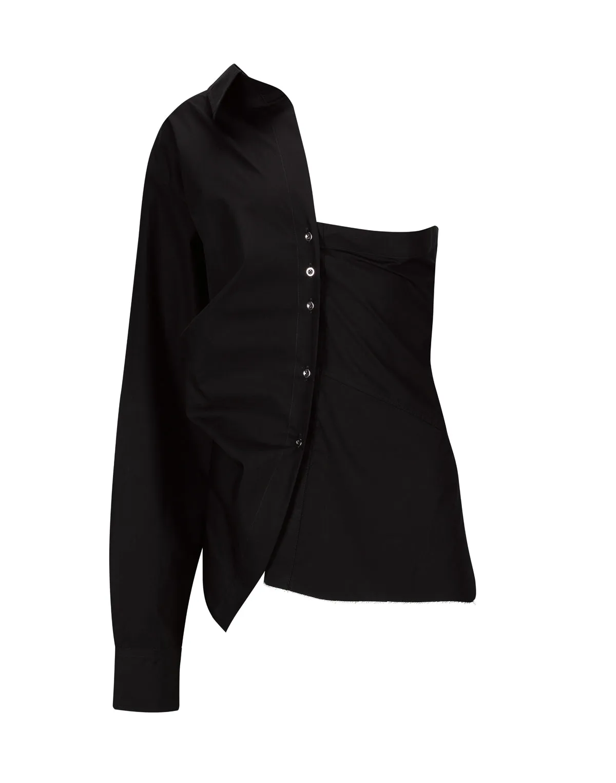 BLACK ONE SHOULDER DRAPED SHIRT sold by Marques ’ Almeida product image thumbnail 2