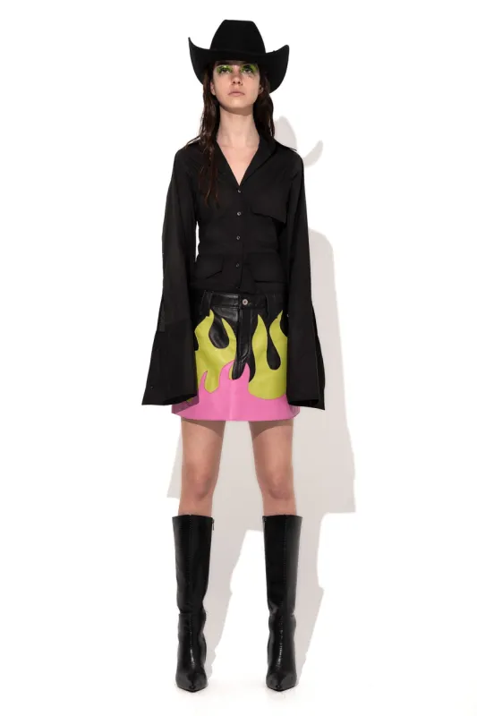 FLAMES LEATHER MINI SKIRT sold by Marques ’ Almeida