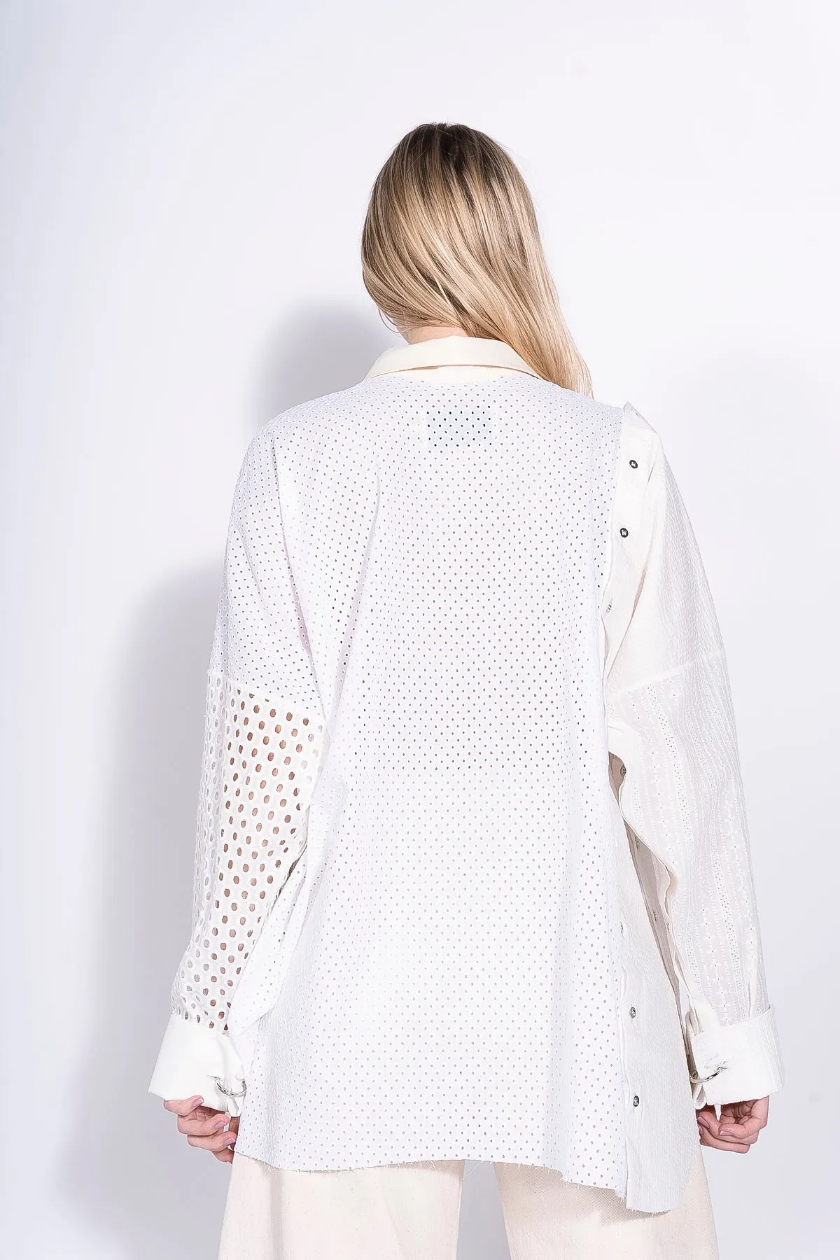 WHITE PATCHWORK DECONSTRUCTED SHIRT sold by Marques ’ Almeida product image thumbnail 3