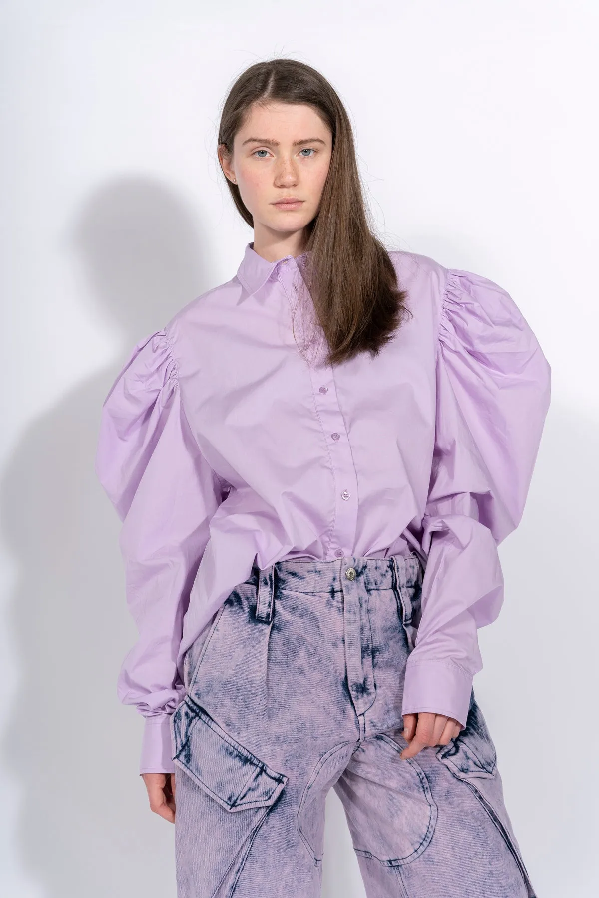 LILAC PUFF SLEEVE SHIRT sold by Marques ’ Almeida