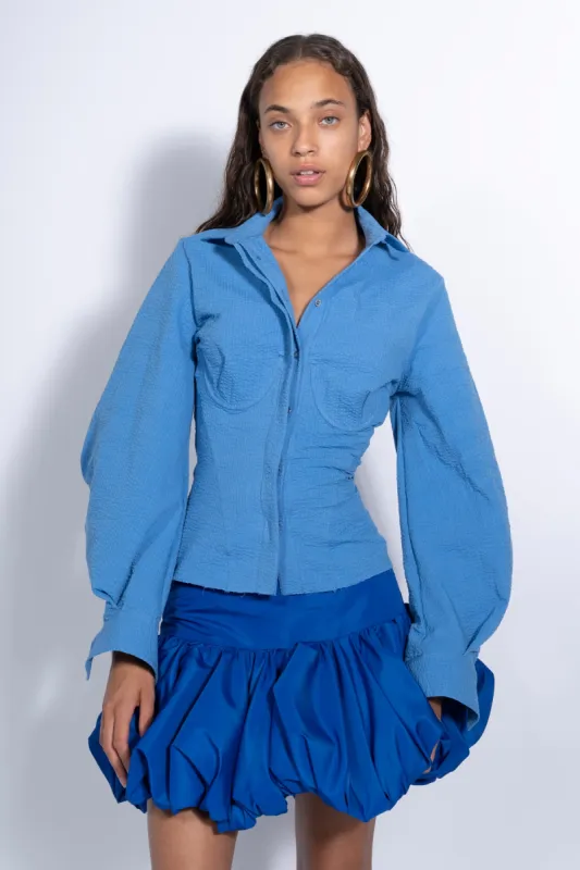 BLUE CORSET FITTED SHIRT sold by Marques ’ Almeida