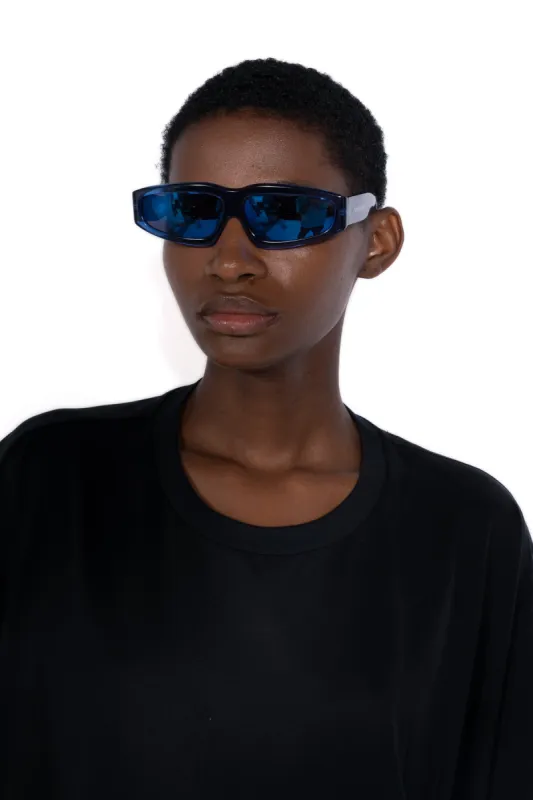 BLUE ANGULAR FRAME SUNGLASSES sold by Marques ’ Almeida
