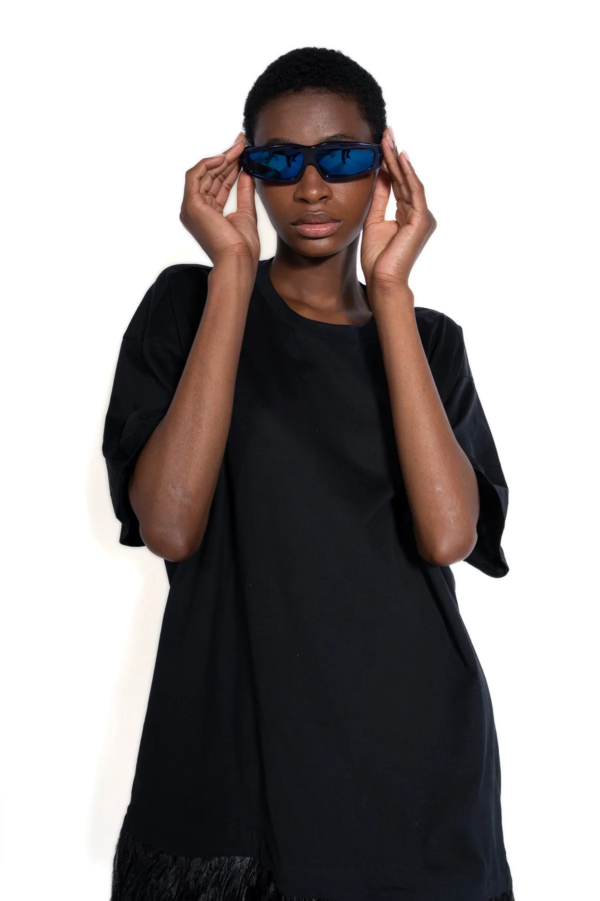 BLUE ANGULAR FRAME SUNGLASSES sold by Marques ’ Almeida product image thumbnail 3