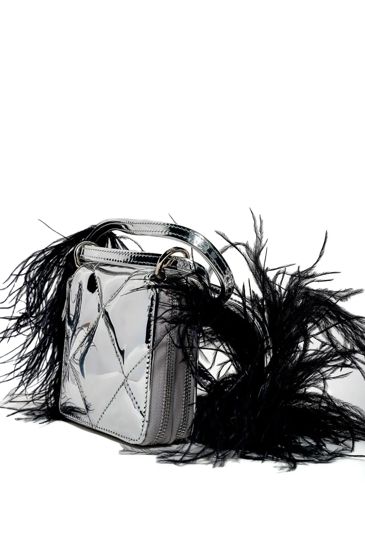 PRE-OWNED / SILVER WALLET BAG WITH FEATHER STRAP sold by Marques ’ Almeida product image thumbnail 2