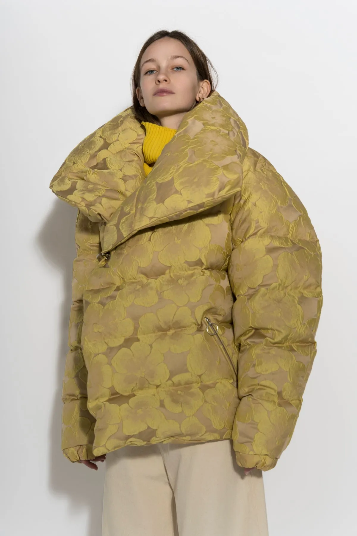 YELLOW BROCADE M'A PUFFER JACKET sold by Marques ’ Almeida product image thumbnail 3
