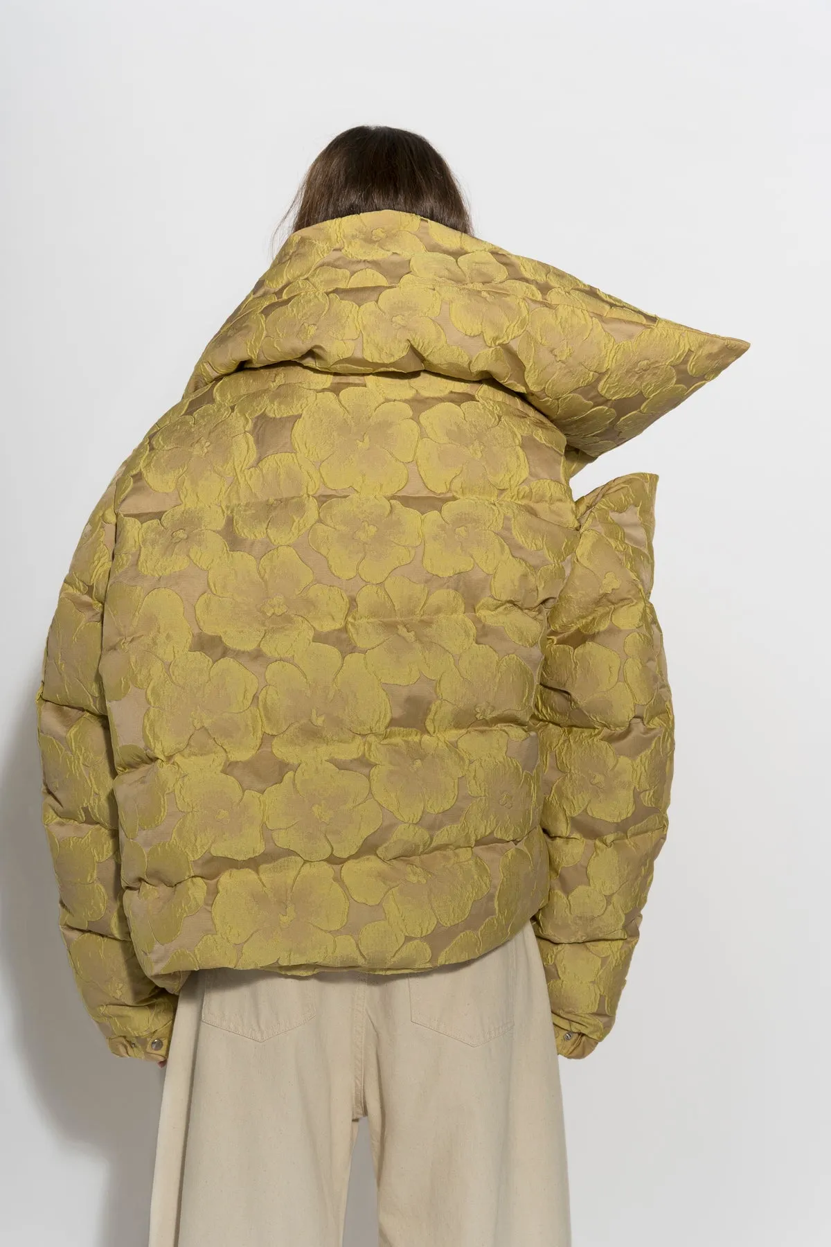 YELLOW BROCADE M'A PUFFER JACKET sold by Marques ’ Almeida product image thumbnail 2
