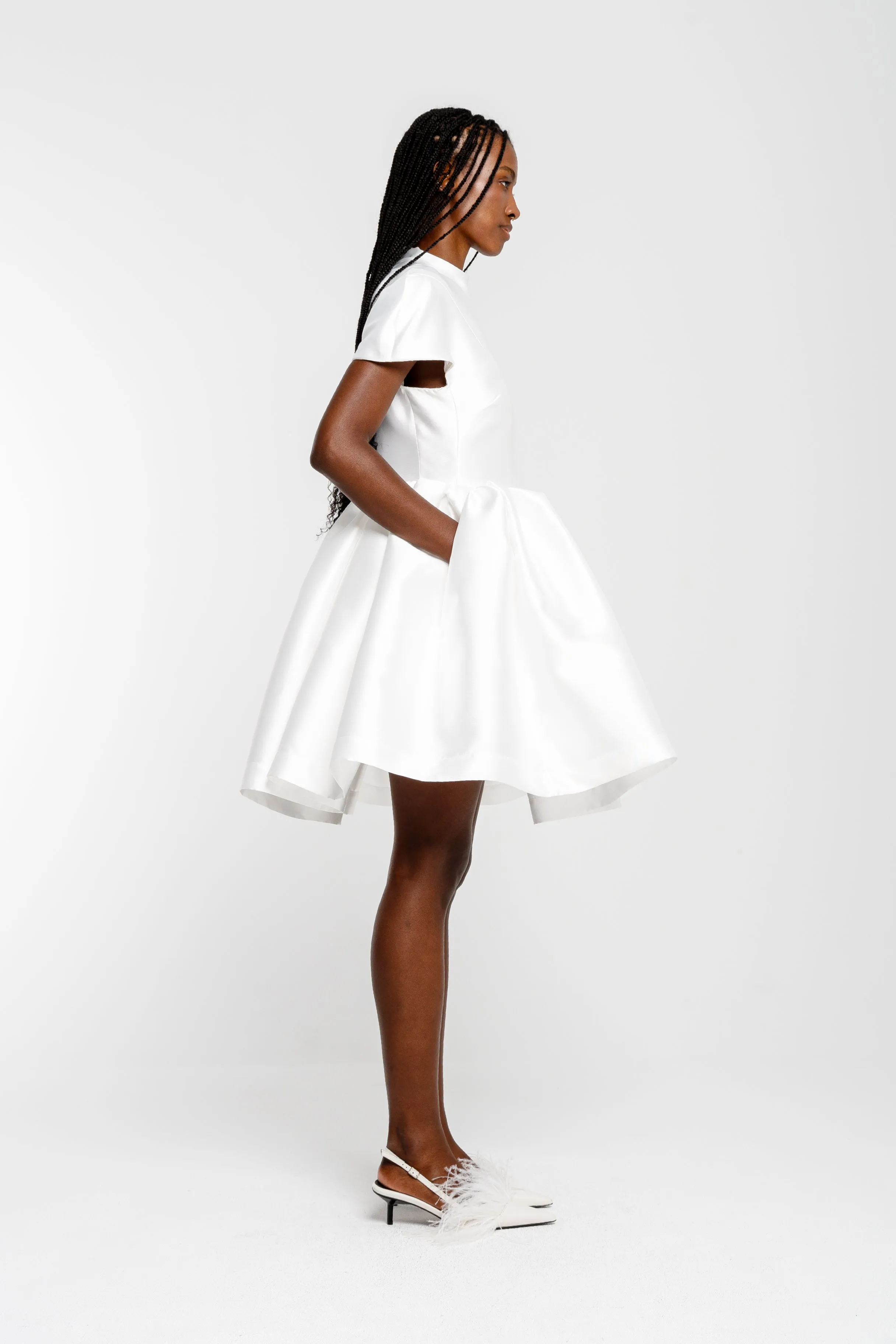 WHITE SHORT SLEEVE PUFF SKIRT DRESS sold by Marques ’ Almeida product image thumbnail 5