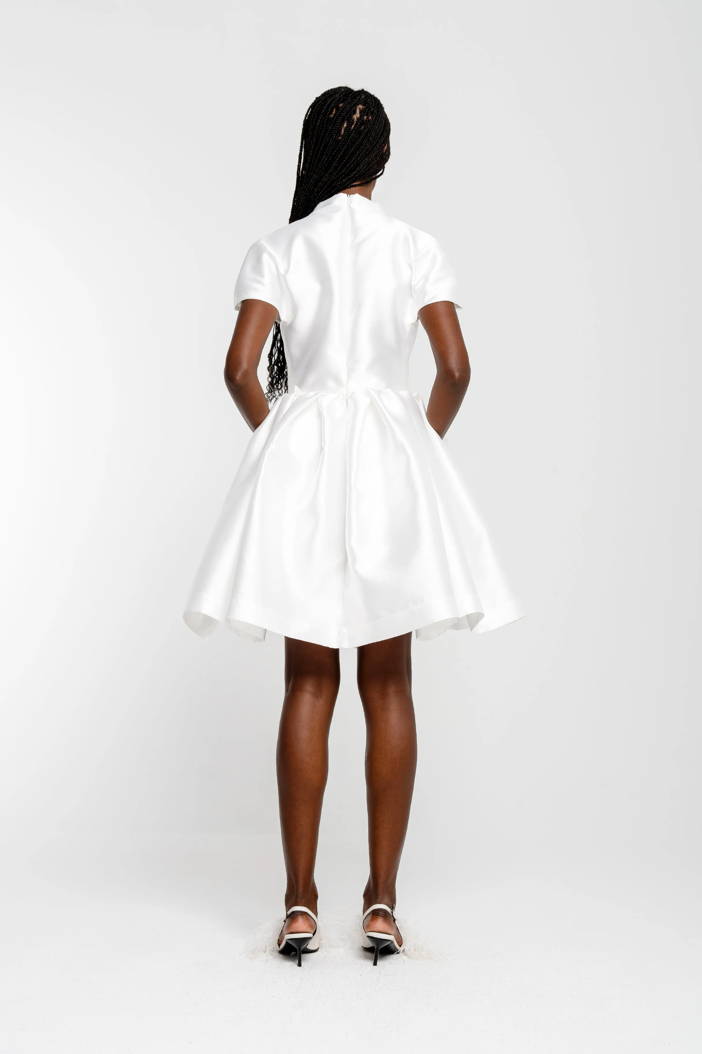 WHITE SHORT SLEEVE PUFF SKIRT DRESS sold by Marques ’ Almeida product image thumbnail 4