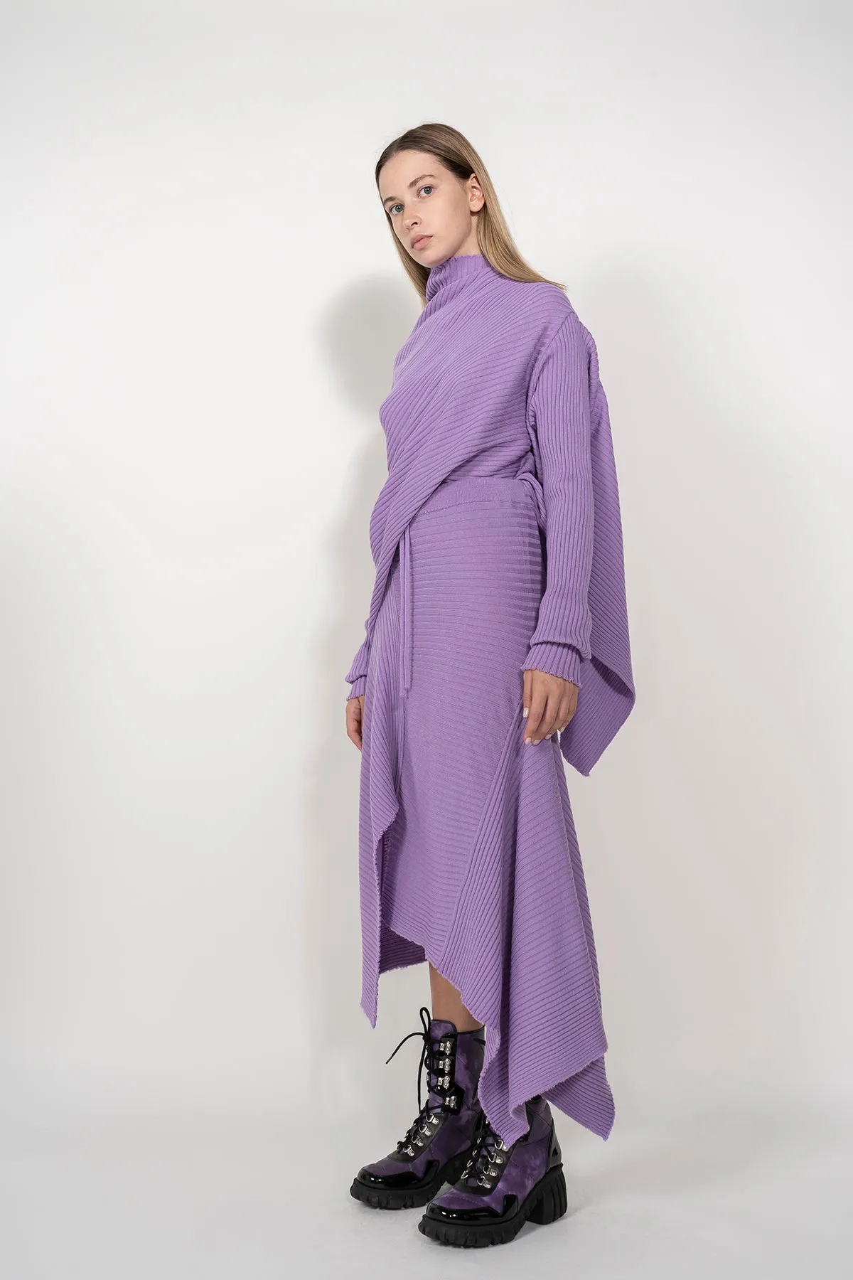 CLASSIC M'A MERINO SKIRT IN LILAC sold by Marques ’ Almeida product image thumbnail 3
