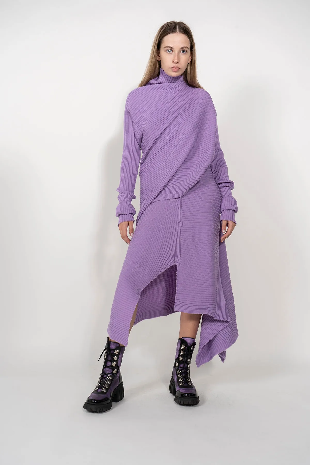 CLASSIC M'A MERINO SKIRT IN LILAC sold by Marques ’ Almeida product image thumbnail 2