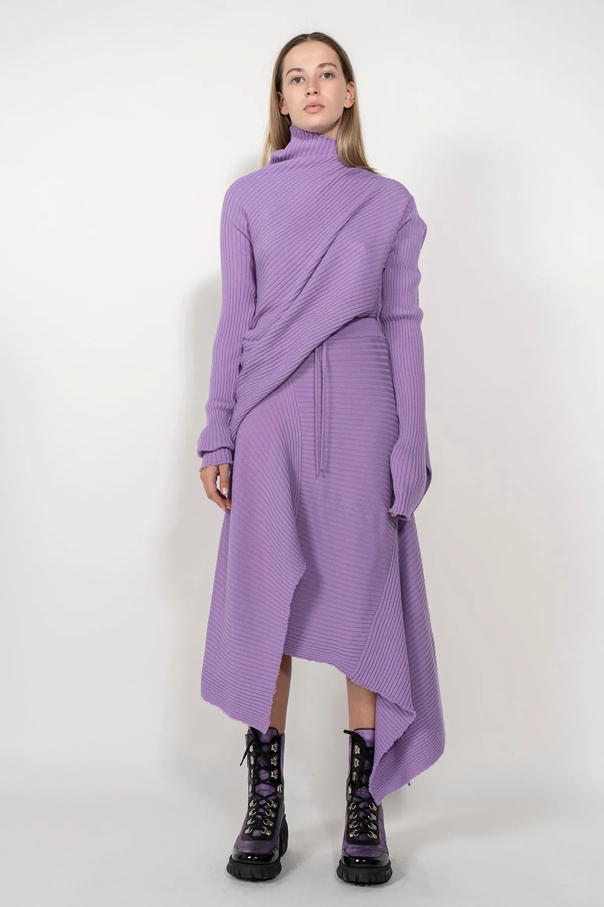 CLASSIC M'A MERINO SKIRT IN LILAC sold by Marques ’ Almeida