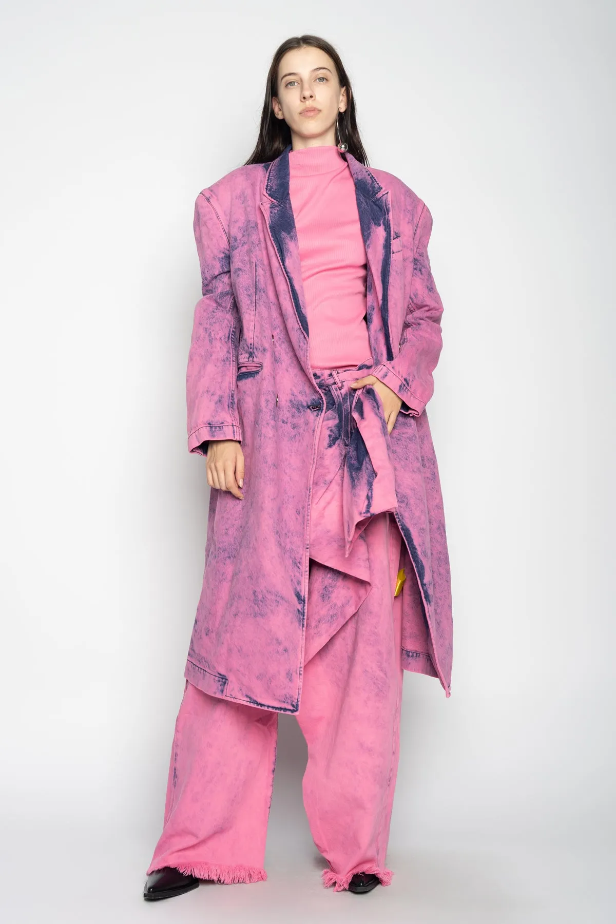 PINK LONG DENIM JACKET sold by Marques ’ Almeida