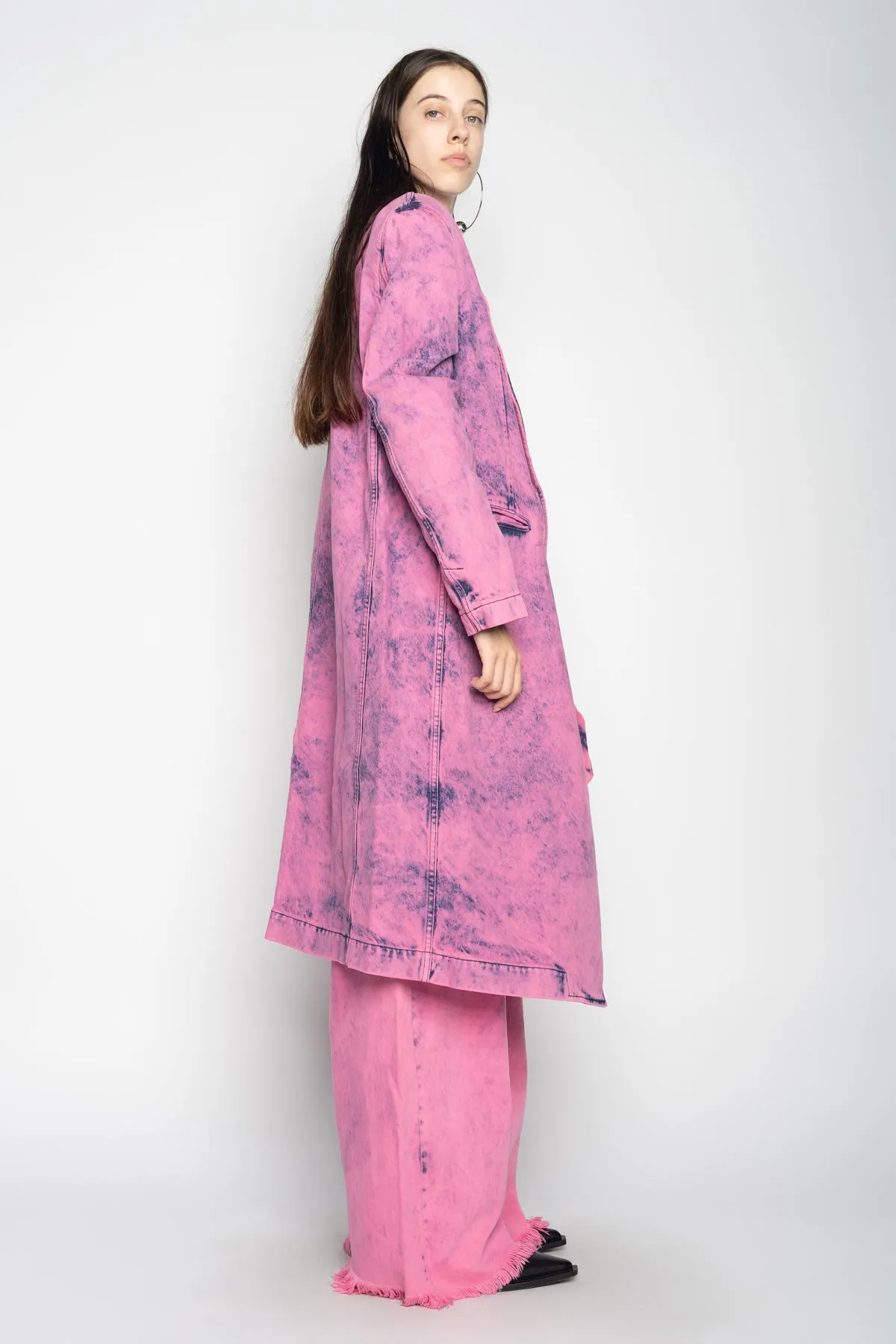 PINK LONG DENIM JACKET sold by Marques ’ Almeida product image thumbnail 4