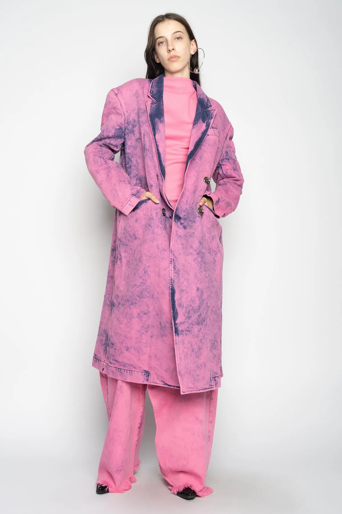 PINK LONG DENIM JACKET sold by Marques ’ Almeida product image thumbnail 5