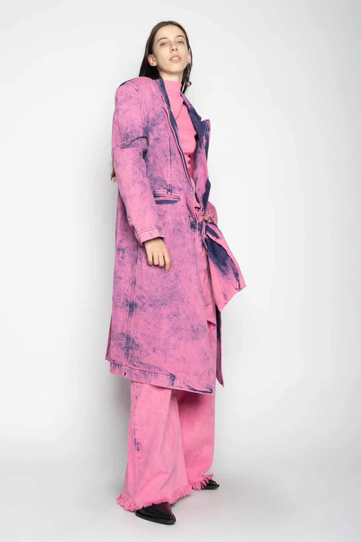 PINK LONG DENIM JACKET sold by Marques ’ Almeida product image thumbnail 3