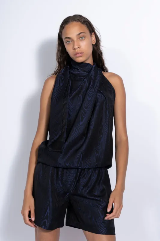NAVY DRAPED BLOUSE sold by Marques ’ Almeida