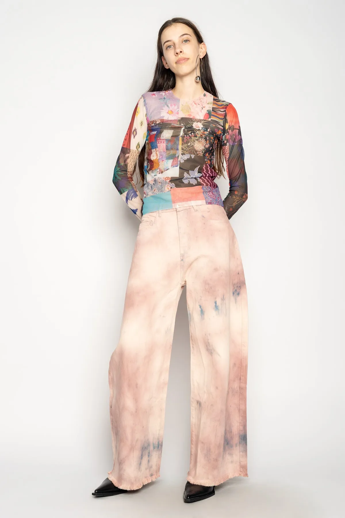 PINK TIE DYE BOYFRIEND TROUSERS sold by Marques ’ Almeida product image thumbnail 4