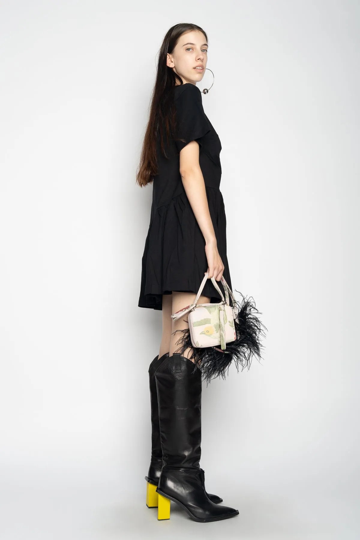 BLACK PANELLED GATHERED DRESS sold by Marques ’ Almeida product image thumbnail 4